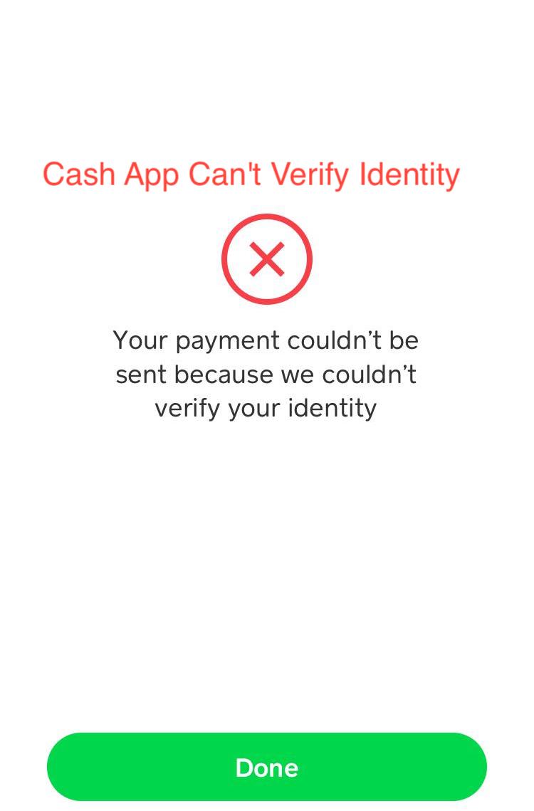 Cash App Can't Verify Identity