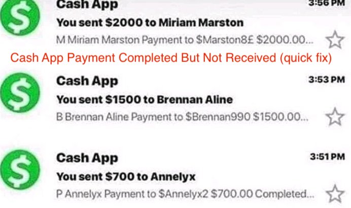 Cash App Payment Completed But Not Received